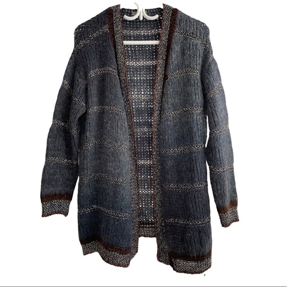 𝅺dixie Made in Italy Knitted Wool Cashmere Mix Cardigan size M - Picture 1 of 4